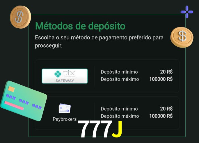 O cassino 777J oferece uma grande variedade de métodos de pagamento